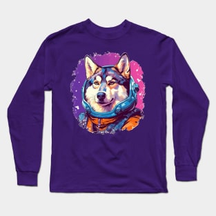 Husky Astronaut: Exploring the Cosmos Long Sleeve T-Shirt